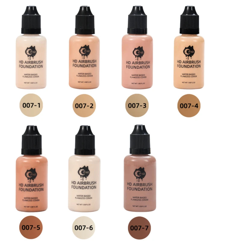 Professional Airbrush Foundation 30ml - 7 Colors for Flawless Makeup