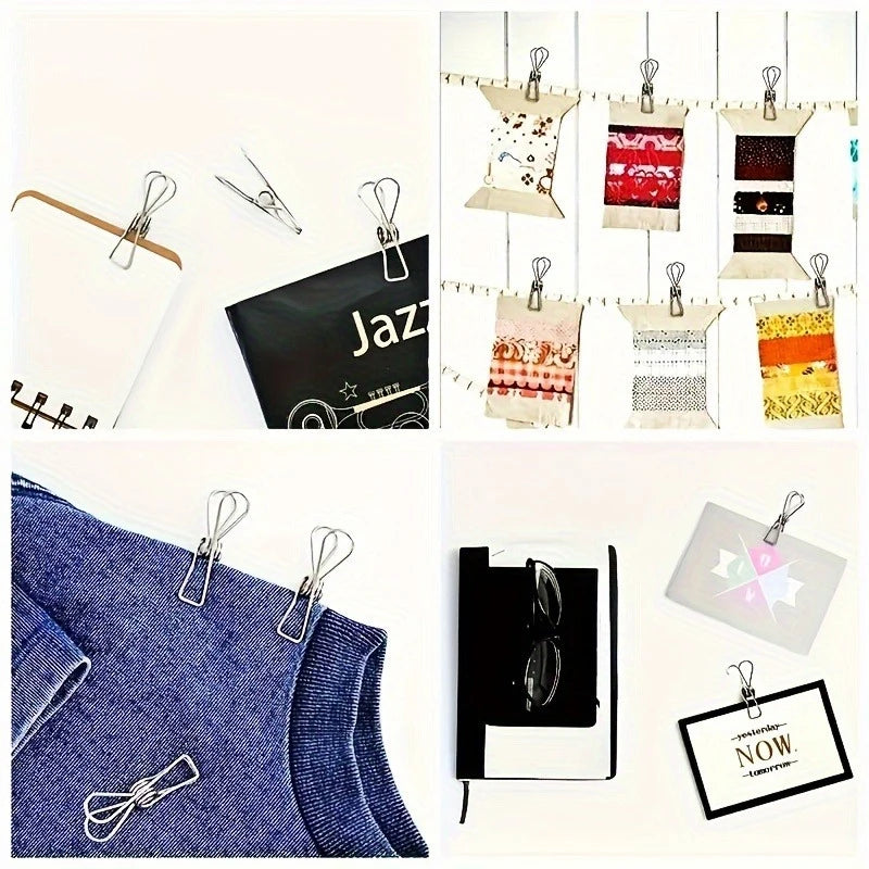 20pcs Stainless Steel Clothes Pins - Durable Multi-Purpose Laundry & Home Clips