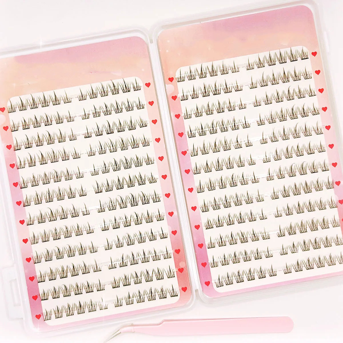 False Eyelash Book 32 Rows Natural Soft Cluster Lashes for Daily Makeup
