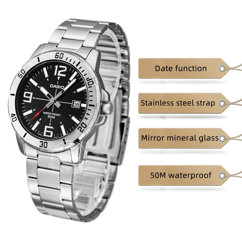 Men's Stainless Steel Business Watch with Bracelet - Casual and Formal Style