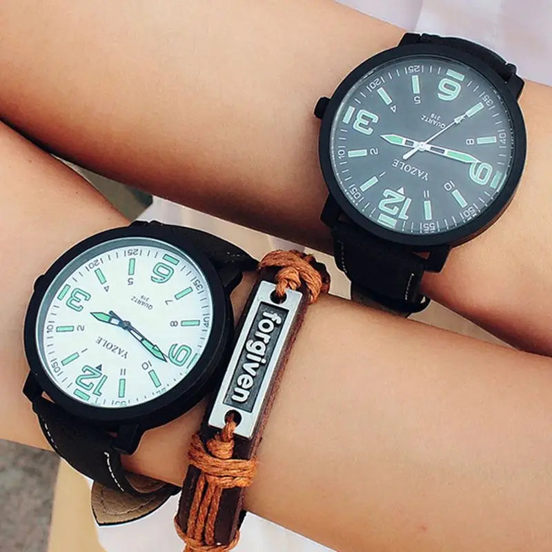 Large Dial Waterproof Luminous Quartz Wristwatch for Men and Women - Fashion Sports Watch