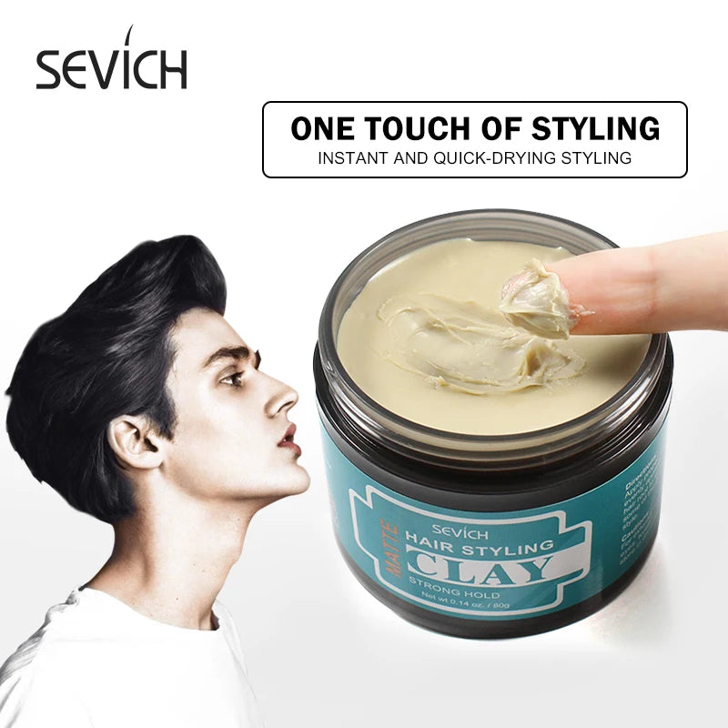 Strong Hold Hair Styling Clay for Men - Natural Matte Finish, 80g