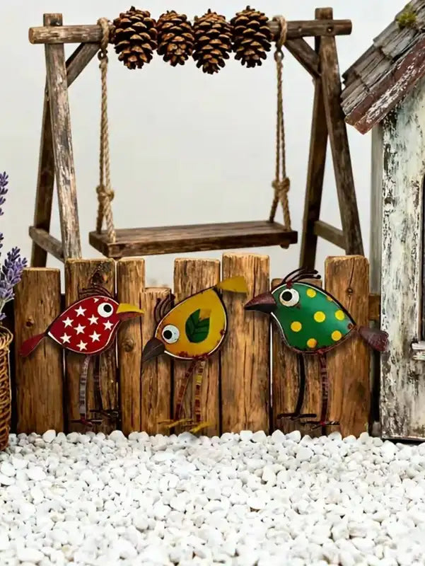 Bohemian-Style Iron Bird Wall Decoration for Garden and Fence Outdoor Decor