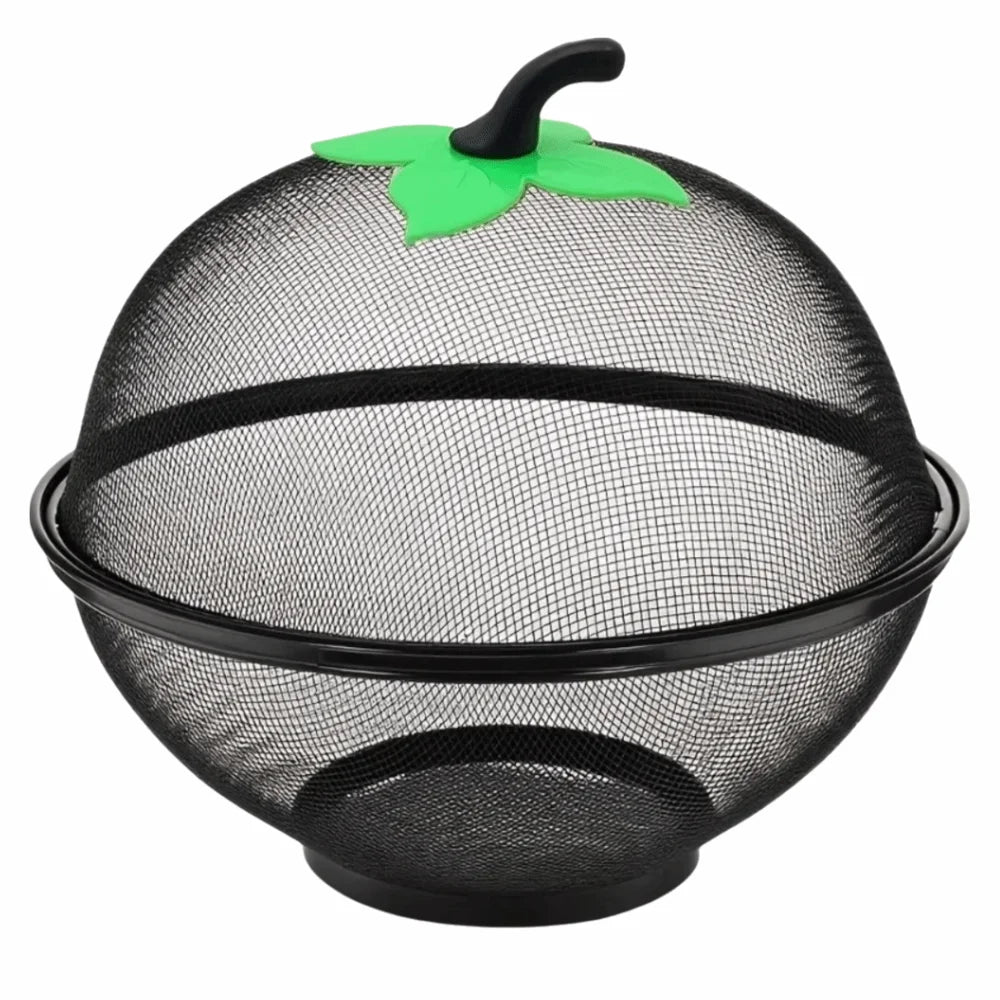 Mesh Cover Metal Fruit Basket with Moisture-Resistant Multi-Functional Kitchen Storage Rack