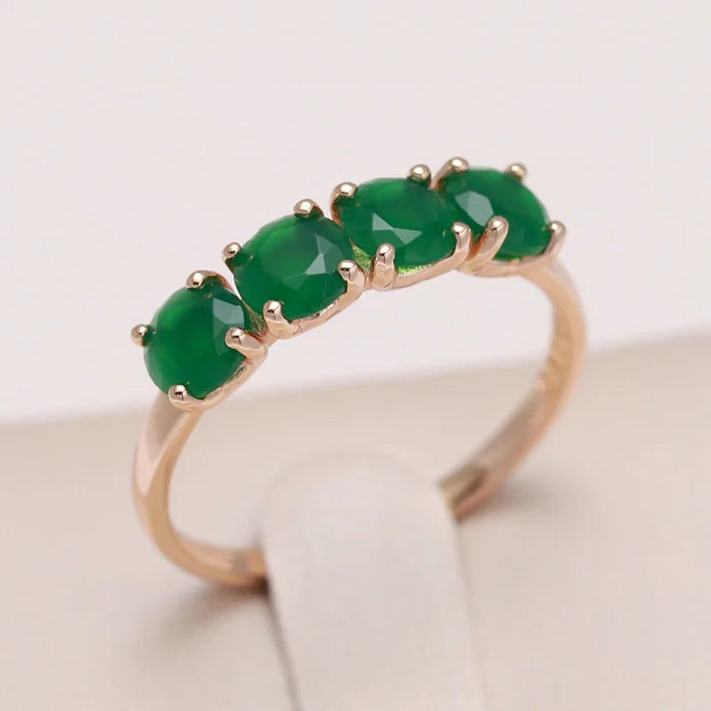 18K Rose Gold Emerald Ring for Women - Fine Jewelry Gift Box Included