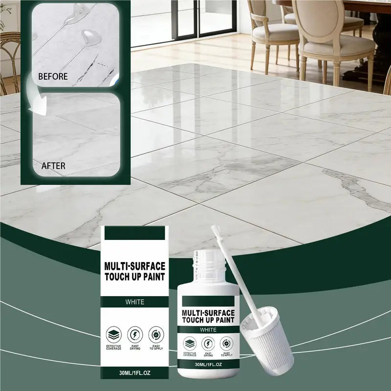 White Paint Pen for Wood and Metal - Waterproof, Fast Drying, Scratch Filler, 30ML