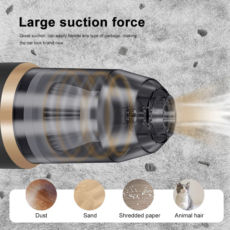 Portable High Power Car and Home Vacuum Cleaner with Multiple Attachments