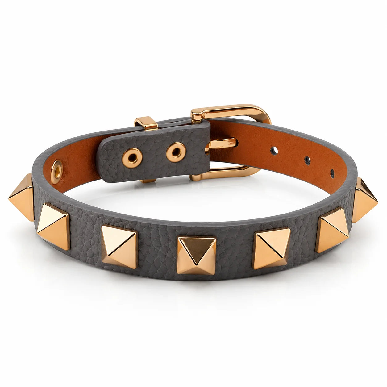 10 Color Punk Leather Bracelet for Women Men - Adjustable Bangle with Rivets & Studs