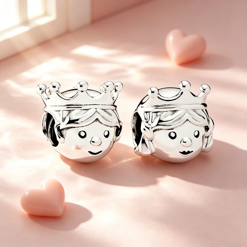 Kids Jewelry Bead Set for DIY Bracelets and Necklaces - Couple Charm Beads