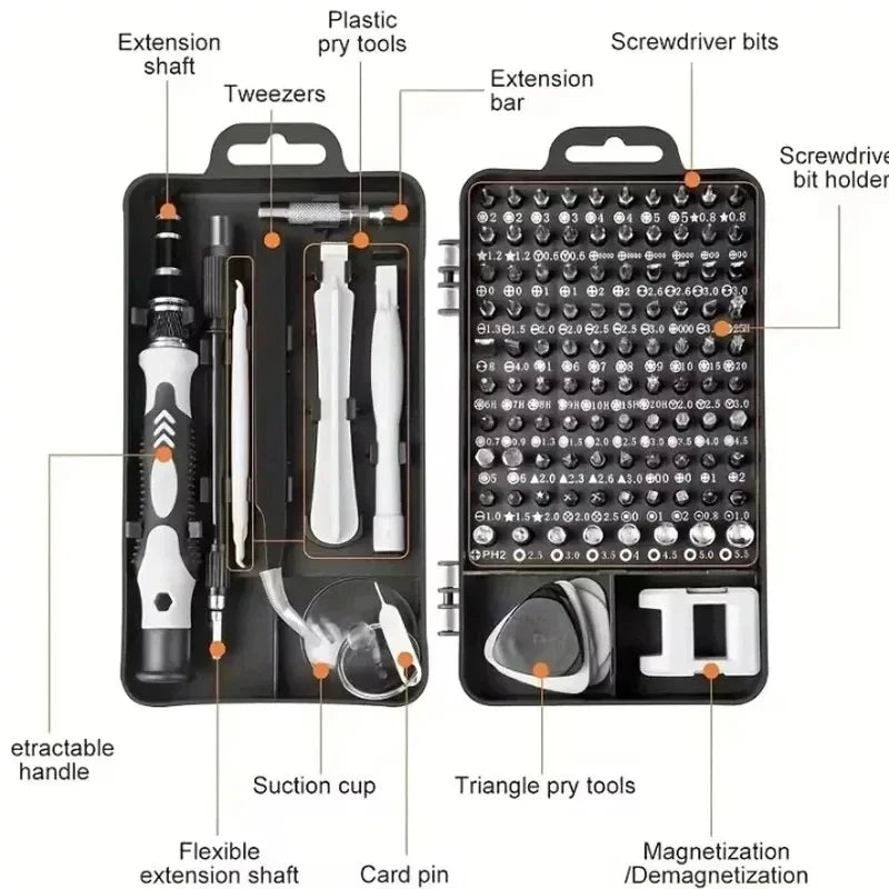 115 in 1 Precision Screwdriver Set for Electronics & Household Repairs