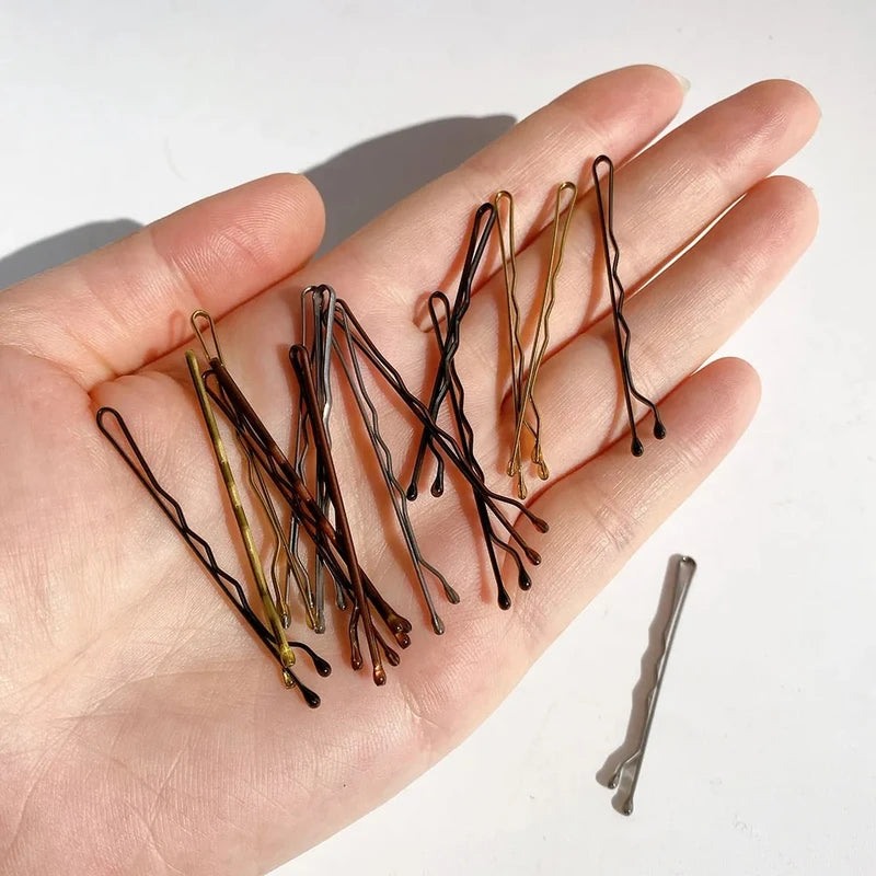 50pcs Women Girls Solid Hair Clips Bobby Pins Hair Accessories - 5cm