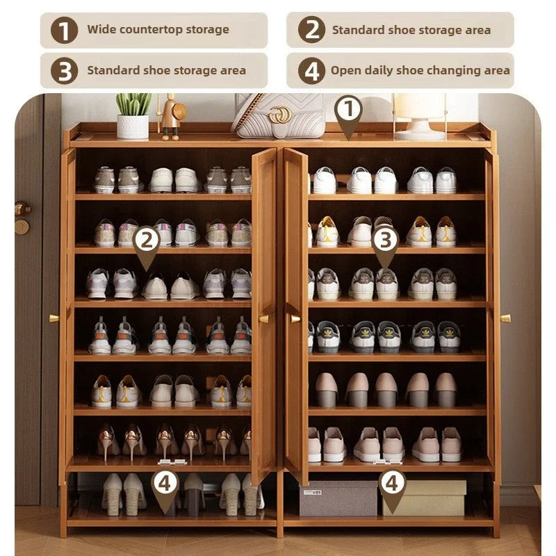 Multi-Layer Shoe Storage Cabinet for Home Entryway and Hallway