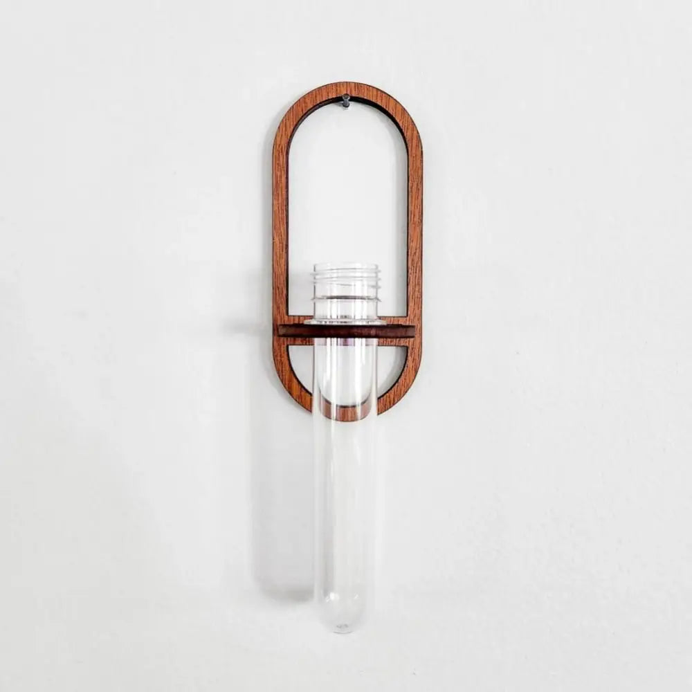 Wood Hydroponic Plant Wall Rack with Vase Holder for Home Decor