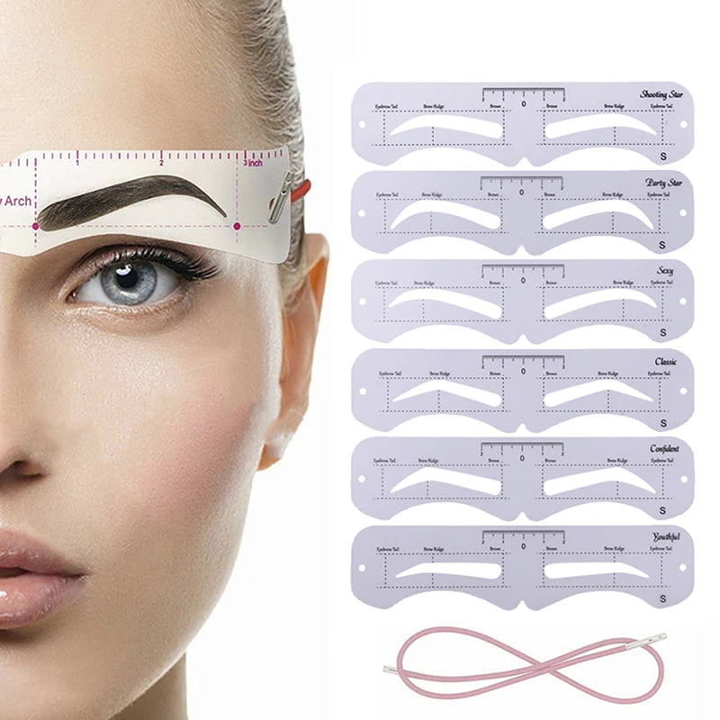 Reusable Eyebrow Shaping Templates Set - 6PCS Cosmetic Makeup Tools