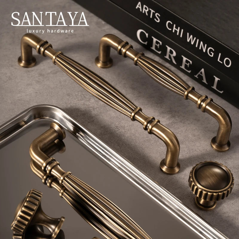 Antique Brass Cabinet Pulls 5 Inch Hole Center Bar Drawer Handles for Kitchen & Home