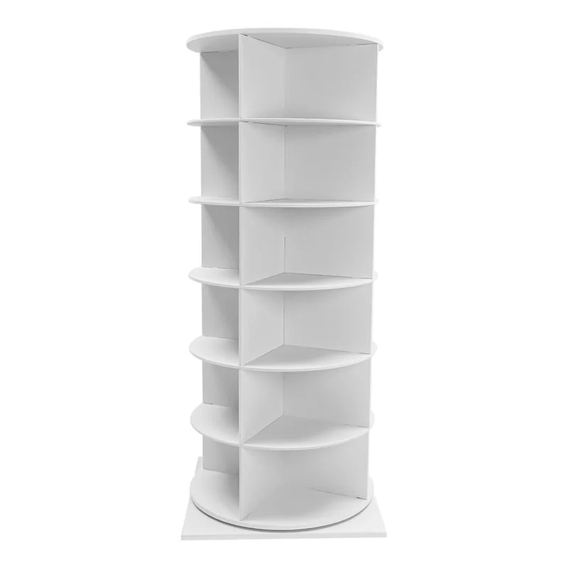 6-Tier Spinning Shoe Organizer - 360° Rotating Rack Holds 24 Pairs with Dust Cover