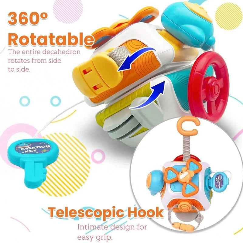 10-in-1 Montessori Baby Sensory & Educational Activity Cube for Toddler Development