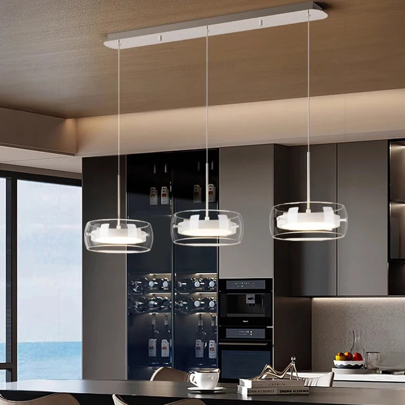 Modern LED Pendant Light Fixture for Living Room & Staircase - Adjustable Sizes