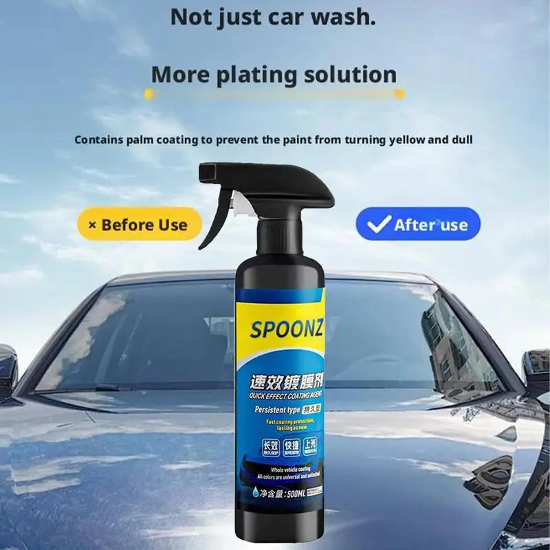Nano Ceramic Car Coating Spray 500ml - Quick Protective Wax & Polish