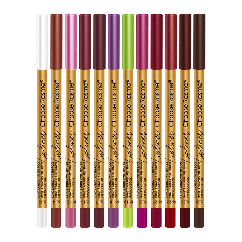 Gothic Eyeshadow Palette with 12 Waterproof Colored Eyeliner Pencils - Dark Cool Tones Makeup Kit
