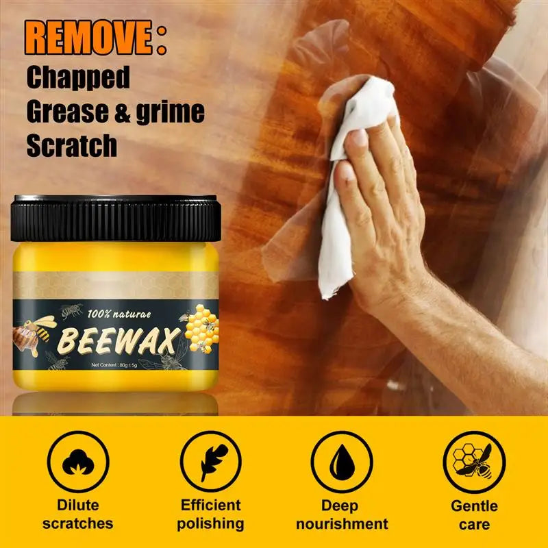 Wood Furniture Polisher Beeswax for Furniture Care & Maintenance - Natural Beeswax Polish