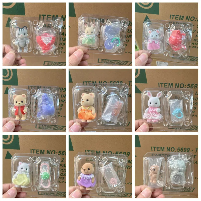 Sylvanian Families Baby Fairy Series Mini Figures with Flower Leaf Wings - Collectible Blind Bag Toy