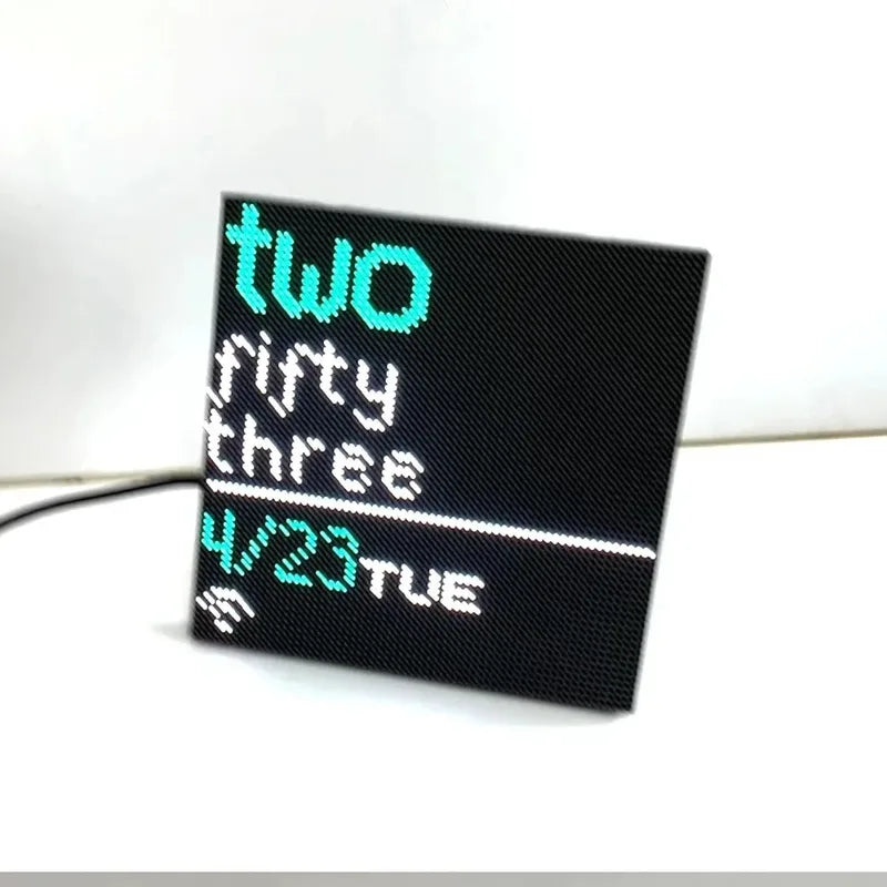 DIY Pixel LED Clock Kit WiFi Auto Calibration Desk Decor Punk Style Gift