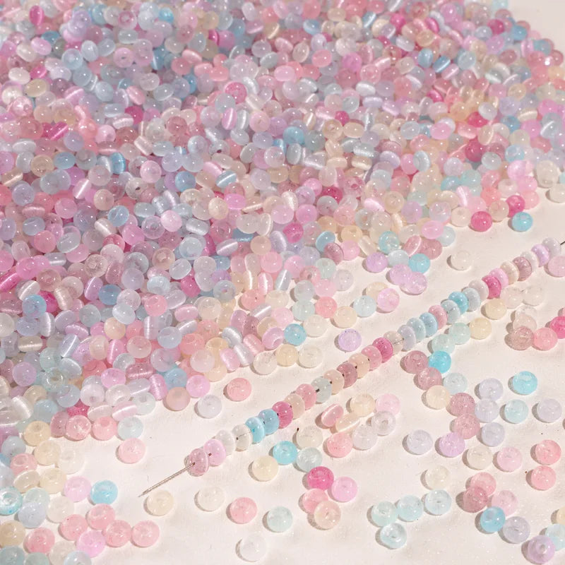 Colorful Glass Rice Beads for Jewelry Making - Cat Eye & Spacer Beads