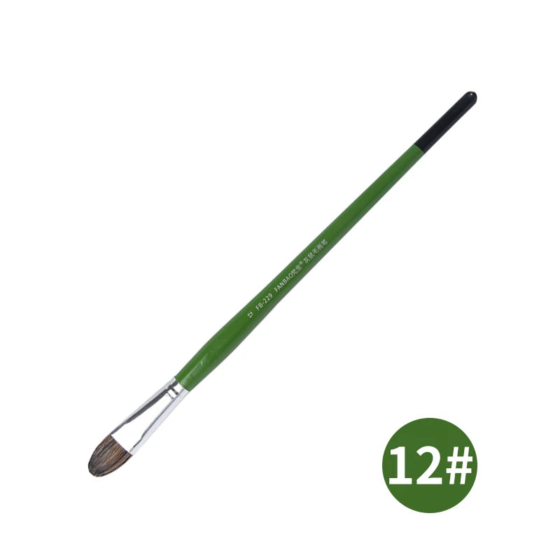 1/6Pcs Artist Watercolor Paint Brushes Set - Squirrel Hair Wooden Handle for Oil, Acrylic, Gouache