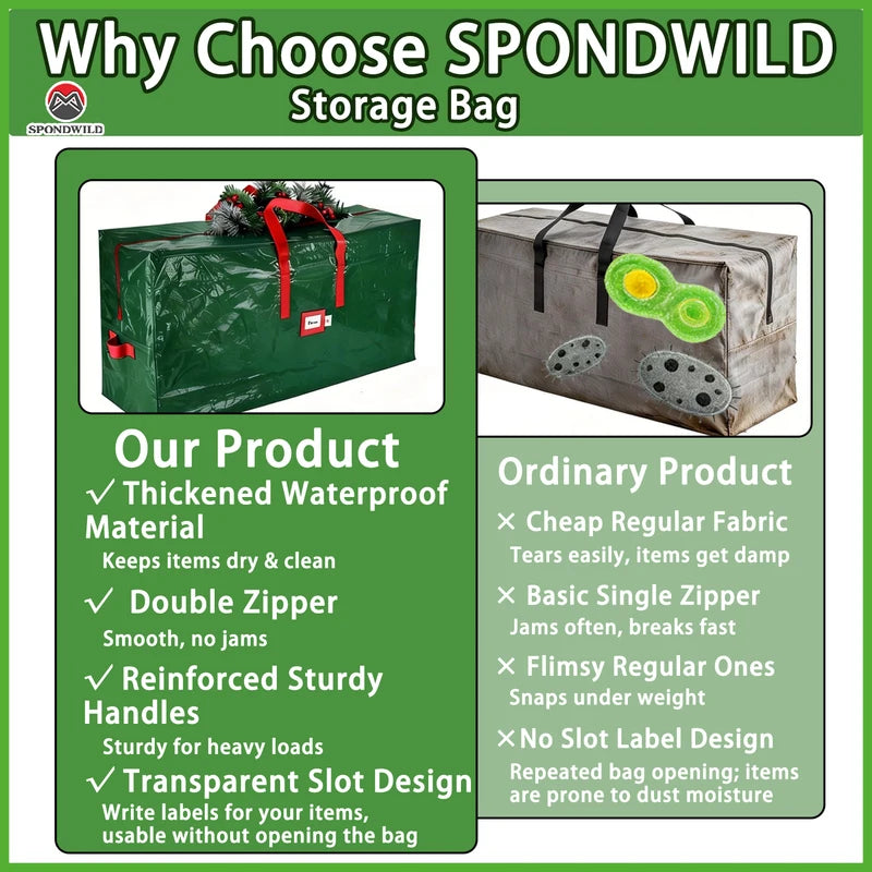 Christmas Tree Storage Bag Waterproof Organizer for 4-9 Ft Artificial Trees