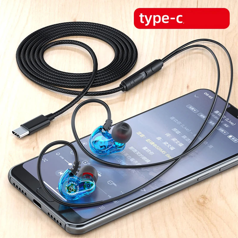 Quad Core 9D Surround Sound Earphones with Noise Reduction In-Ear Headphones for Gaming and Samsung