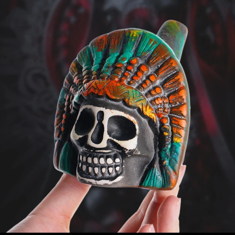 Aztec Skull Whistle Noise Maker - Spooky Cultural Decoration & Party Prop