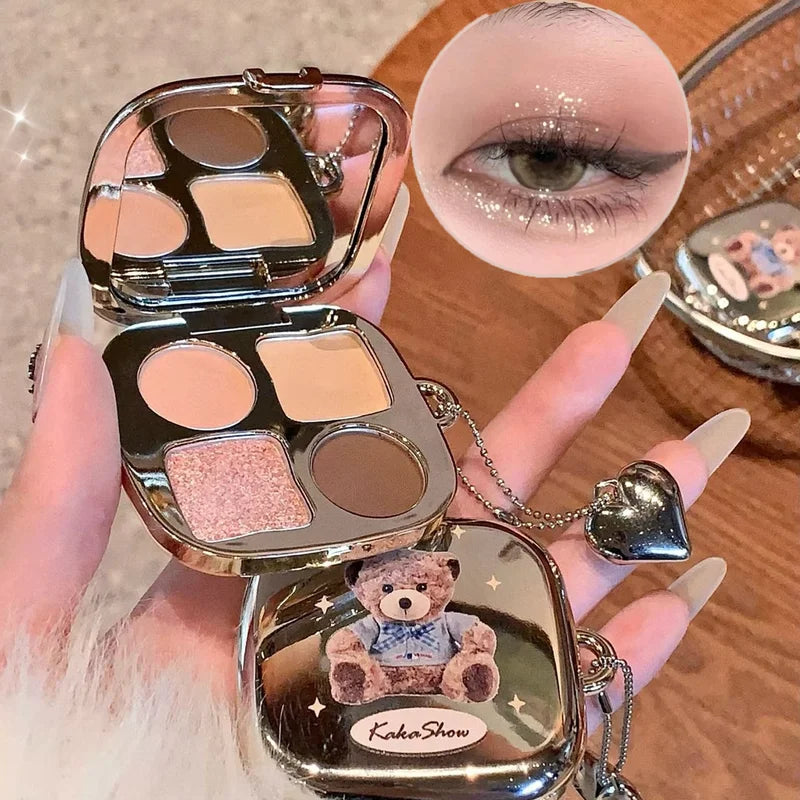 Multi-Color Eyeshadow Palette with 4 Versatile Shades for Natural & Glam Looks