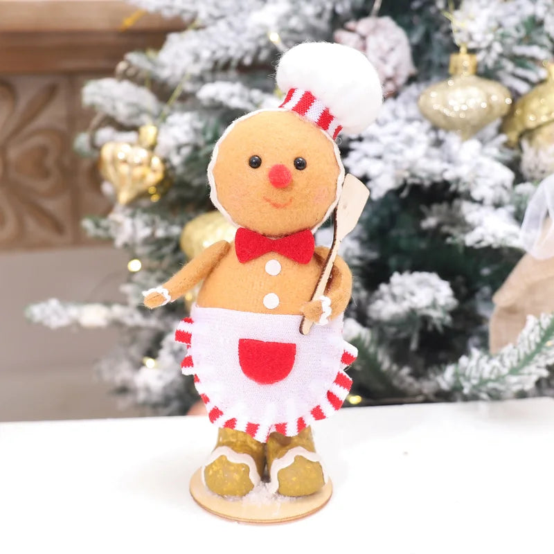 Plush Gingerbread Dolls Christmas Ornaments Set - Holiday Home Decor