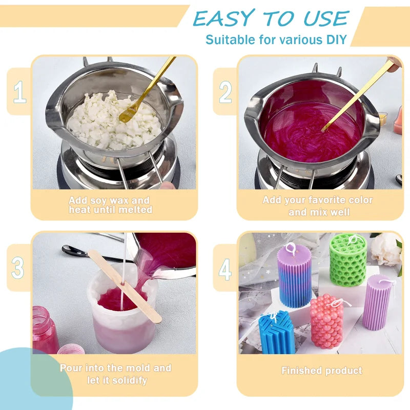 Natural Soy Wax for Candle Making DIY Crafts Additive-Free 50-1000g