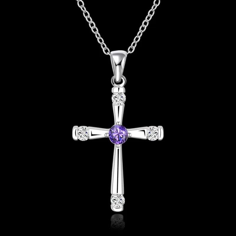 Sterling Silver Cross Pendant Necklace for Women Christmas Gift Jewelry