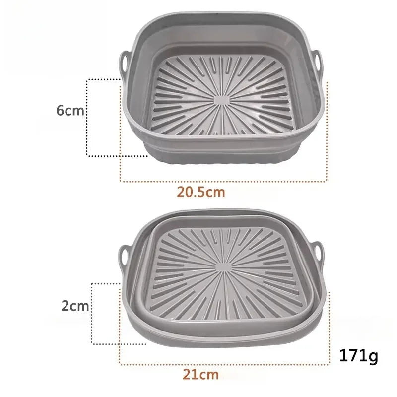 Foldable Silicone Air Fryer Liner Reusable Baking Tray Food Grade Kitchen Accessory