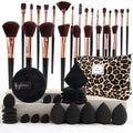 Professional Makeup Brushes Set for Face Eyeshadow Highlighter Blush Concealer Powder with Sponges