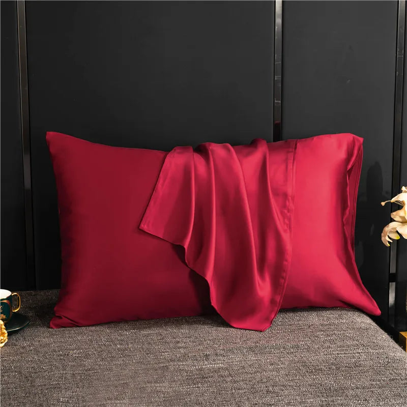 Natural Mulberry Silk Pillowcase - High-Quality Solid Color Bedding Cover