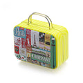 Mini Suitcase Candy Box Set - Rectangular Metal Food Storage Tin with Hinged Lid
