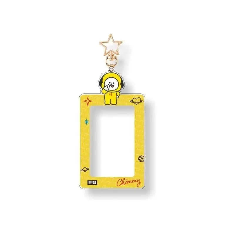 Kawaii BT21 Card Holder Keychain with Card Storage Pendant ID Badge Case