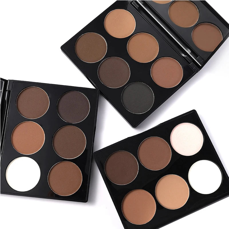 6-Color Highlighter Contour Palette Makeup Set with Bronzer & Face Powder