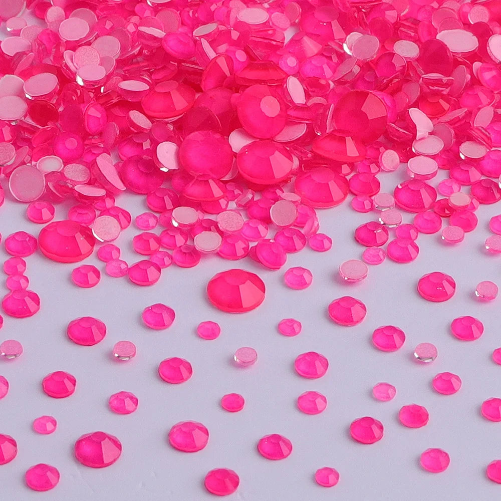 Mixed Size Glass Flatback Rhinestones for Nail Art DIY Crafts 1440Pcs