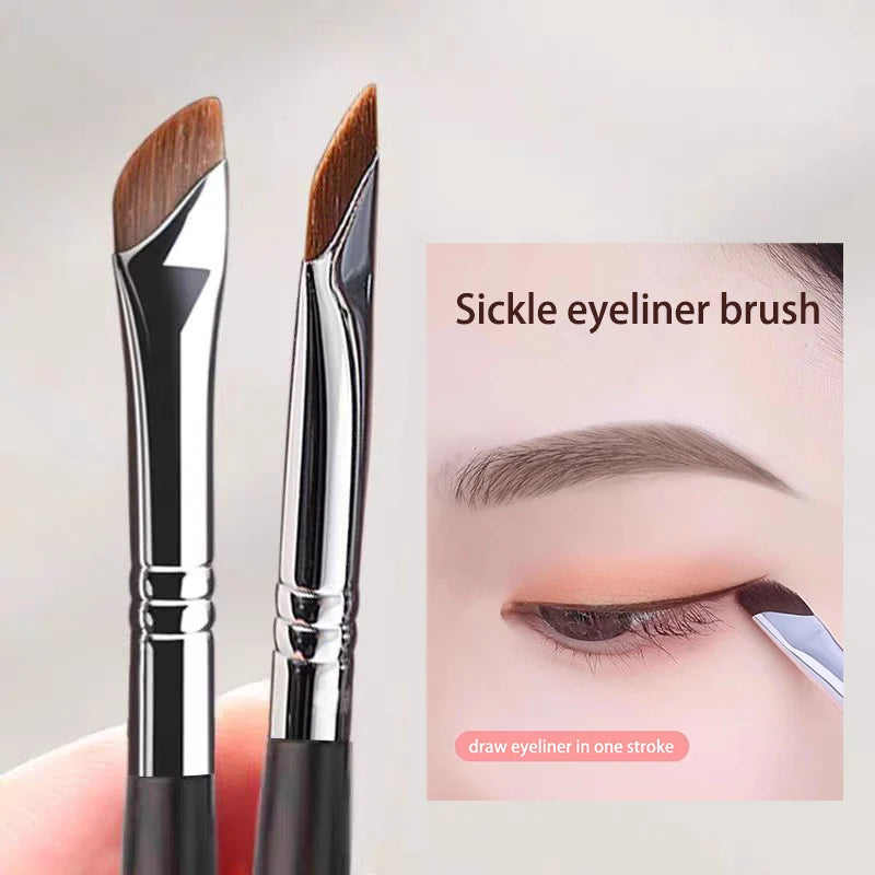 Eyeliner and Eyeshadow Brush Set for Precise Makeup Detailing - Multiple Handle Colors
