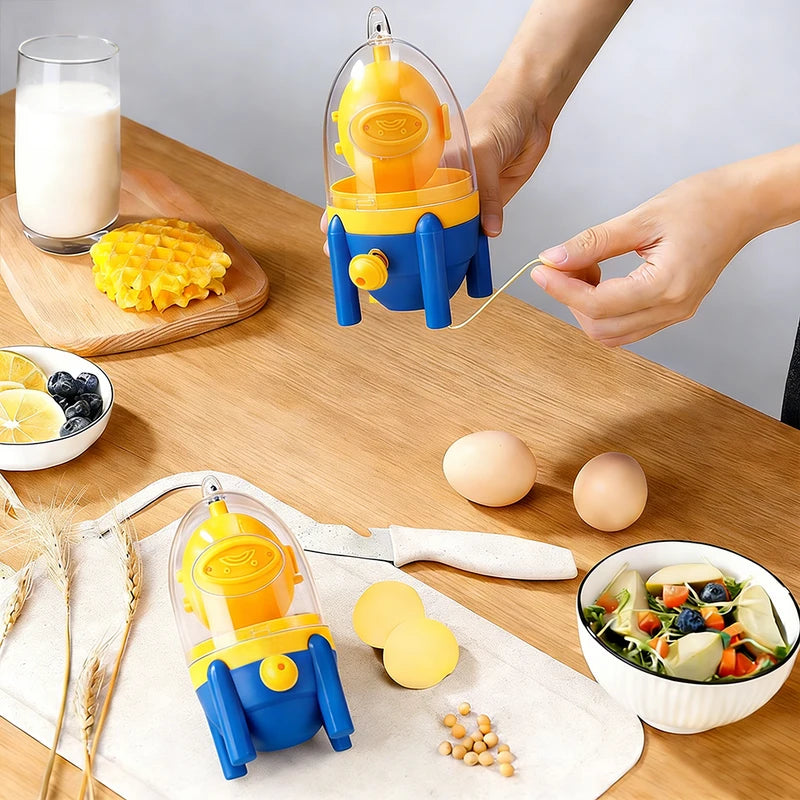 Portable Egg Yolk Mixer Egg Scrambler Shaker Kitchen Gadgets Blue+Yellow