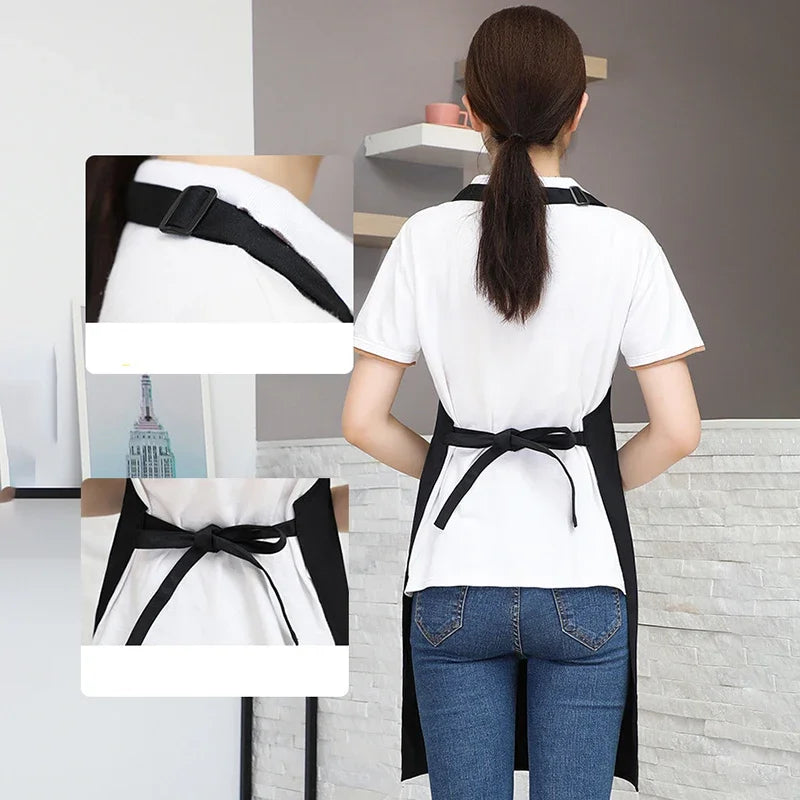 Personalized Waterproof Work Apron for Men Women with Custom Logo - Kitchen & Restaurant Use