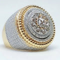 Big Rhinestone Hip Hop Square Ring for Men - Pave CZ Engagement Jewelry