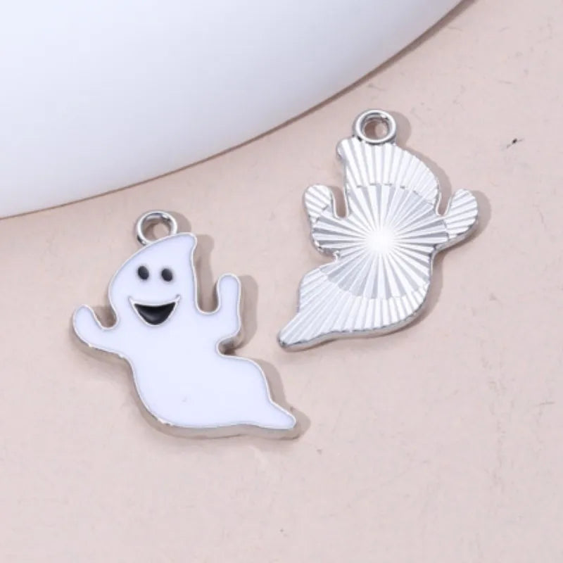 Halloween Enamel Charm Set for Jewelry Making - Pumpkin Ghost Vampire Bats 10pcs