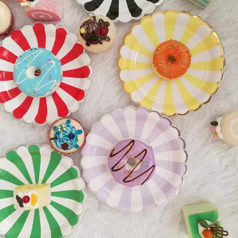 Disposable Party Paper Plates & Cups Set for Celebrations - Multiple Colors