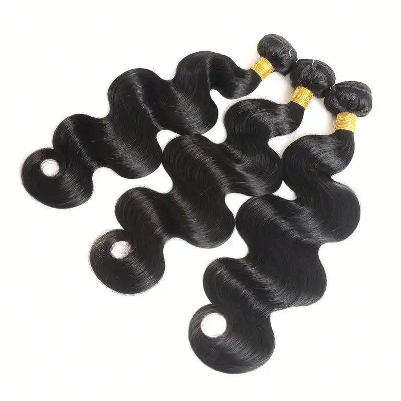 Human Hair Extensions 3 Bundles Brazilian Virgin Body Wave Hair - Natural Color